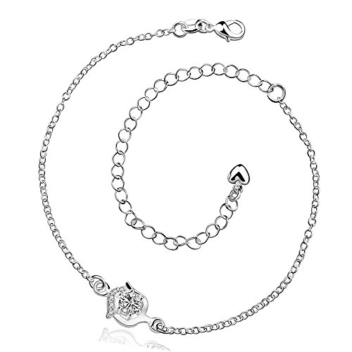 Preisvergleich Produktbild ZEARO Damen Handmade Silber Fußkettchen Fußkette
