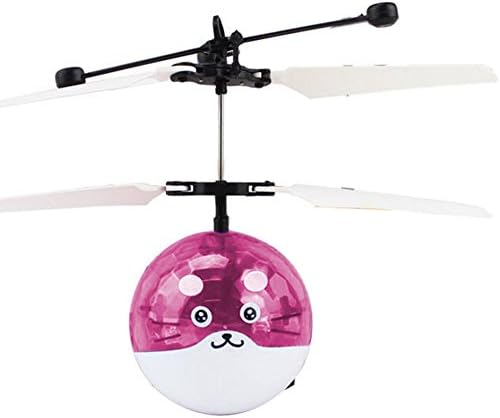 Ishowstore Flying Balls Colorful Flyings Toy Built-in Shinning LED Lighting Infrared Induction Helicopter Ball (Pink Squirrel)