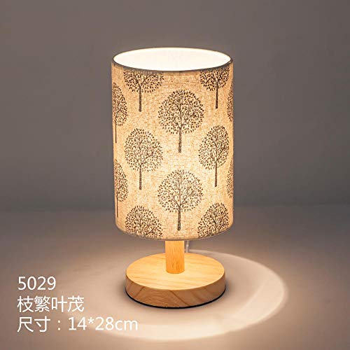 Preisvergleich Produktbild 3D Nachtlicht Lampeneinfache Massivholz Tischlampe Warmfütterung Mini Schlafzimmer Nachttisch Dimmen Plug-In Nachtlicht @ Leafy_Lampshade_Power_Switch_Button
