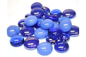 HOBBY ISLAND MOSAICS Glass Mosaic Tile Nuggets Blue Mix Rounded Gems