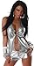 Produktbild Hotpants - Overall Jumpsuit Neckholder Leder-Optik Wet-Look Einheitsgröße 34,36,38 und 40 - Silber