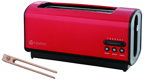 Naelia BKR-TK102-NAE Grille-Pain 2 Grandes Fente Inox Rouge Rubis 36,6 x 16,5 x 18 cm