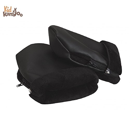 Guantes carrito bebé. Manoplas carro y silla de paseo niños. Protección manos cochecito. Accesorio invierno coche recién nacido. Impermeables. Exterior de Polipiel/Interior forro polar.
