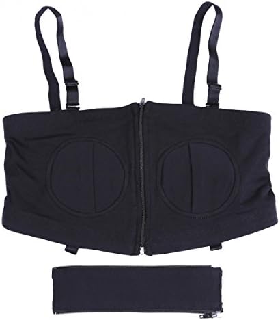 NaiLi Hands Free Breastpump Bra Bras For Breastfeeding All-In-One Nursing Bra Maternal No Rims Cotton Corset,Black-M