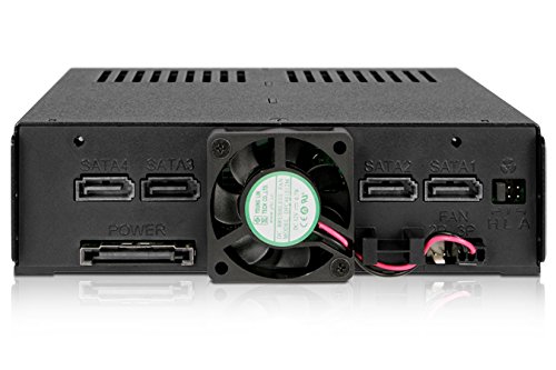 Wechselrahmen für 4x 2,5 Zoll (6,4cm) SATA/SAS SSD/HDD in 1x 5,25 Zoll (13,3cm) – Icy Dock ExpressCage MB324SP-B - 3