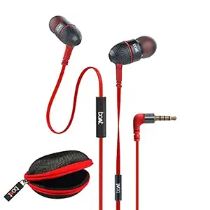 boAt BassHeads 225 Wired in Ear Earphone with Mic (Red)