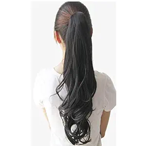 Pony tail wig Clutch wavy bangs straight fluffy silky fancy accessories feather laser step cut hair style implant Feather cut clutch hair choti wig step cut silky hair natural black