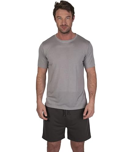 Light & Shade Men's Lsset032 Pyjama Set, Mid Blue Marl/Navy, S UK