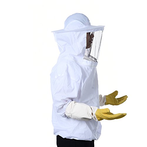 Imkerjacke Schutzkleidung mit Bienenhut und Schleier aus Polyesterfasern (weiß) - 4