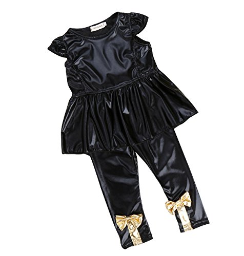 MEXI Children Girls Kids 2 Piece Set Short Sleeve Suit Set Top T-shirt + Pants Cute baby girl's heart-shaped print T shirt + Pants Baby Baby girl set