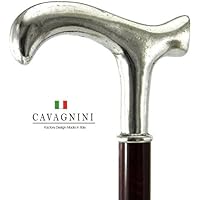 Walking Cane Stick in Metal and Beech Wood Ergonomic canes for men Customizable in Length, Black Brown Color, Tip, Engraving. Handle Vintage for Man and Woman ideal outdoor CAVAGNINI made in italy