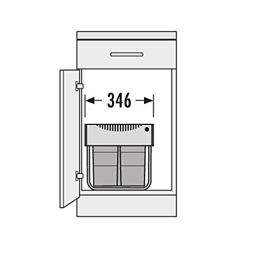 Hailo 3642131 Abfallsammler TR Swing 40.3/35 für Schränke mit 400 mm Breite mit Drehtür, Plastik, grau, 47.5 x 33.6 x 34.6 cm - 3
