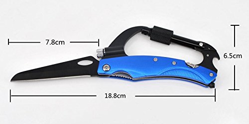 AUTOPKIO Camping-Werkzeug Karabiner-Haken, Edelstahl Multifunktions-Karabiner Praktische tragbare Camping Versatile Karabiner, Messer und Werkzeuge Multifunktionswerkzeuge - 5