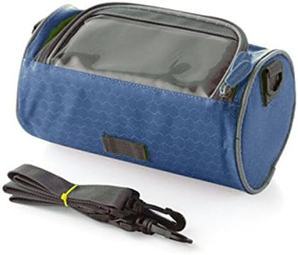ZHIZU Waterproof Bicycle Front Top Frame Tube Handlebar Bag Smartphone Storage Holder With Touchscreen transparent PVC Bicycle Phone Holder For Riding Travel Outdoor Activities (Navy)