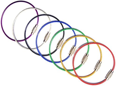 SKKXY Multicolor Steel Wire Keyring, Fashion Durable Keychain, Cable ring, Steel Cable Keyring Connection, Random (7 PCS)