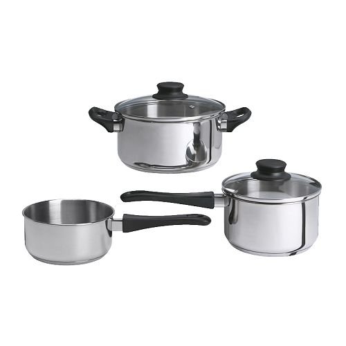 Ikea Annons Lot de marmites, casseroles et couvercles (5 pièces) en acier inoxydable
