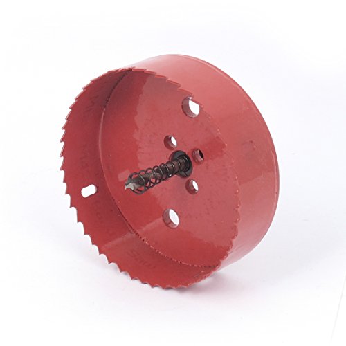 sourcingmap® 6mm Bohrer Spitze 115mm Ausschnittdurchmesser Loch Säge Rot für Bohren Holz