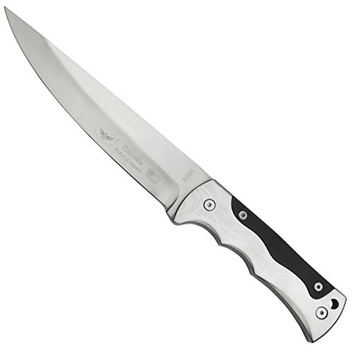 Columbia feststehendes Fleischmesser aus rostfreiem Edelstahl, inklusive Holster, silber-schwarz, Küchen-Messer - 2