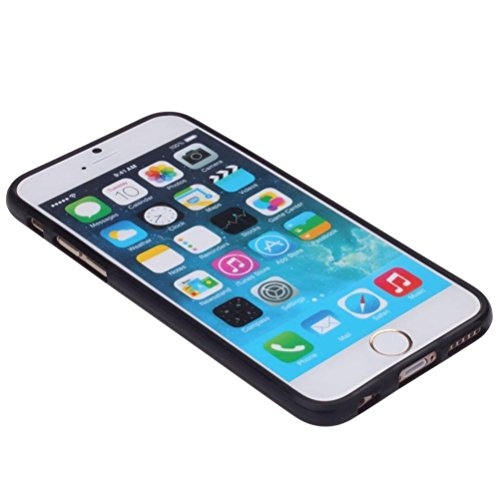 Amcool für iPhone 6/6S (4.7“), Schwarz Gummi TPU Weich Hülse Hülle+ Tasche - 2