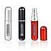 Mudder Mini Refillable Perfume Atomizer Bottle for Travel Spray Scent Pump Case 5ml Empty, Set of 3, Black, White & Red