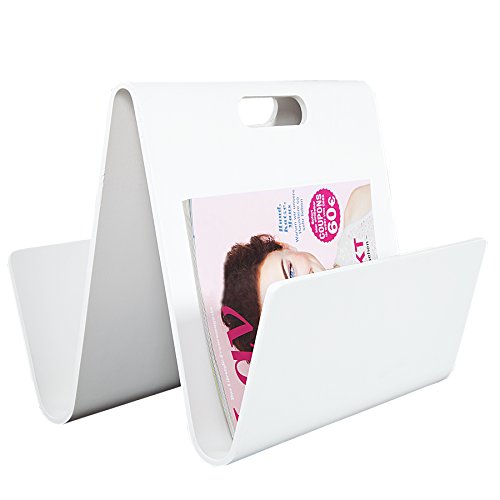 Zeitungsständer CASSIE weiss aus Holz Magazinständer Magazine Zeitschriftenhalter Zeitschriften Ständer