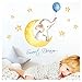 Produktbild Little Deco Aufkleber Elefant mit Ballon blau & Spruch Sweet Dream I 3 A4 Bögen I Mond und Sterne Wandbilder Wandtattoo Kinderzimmer Tiere Deko Babyzimmer Junge DL214-6