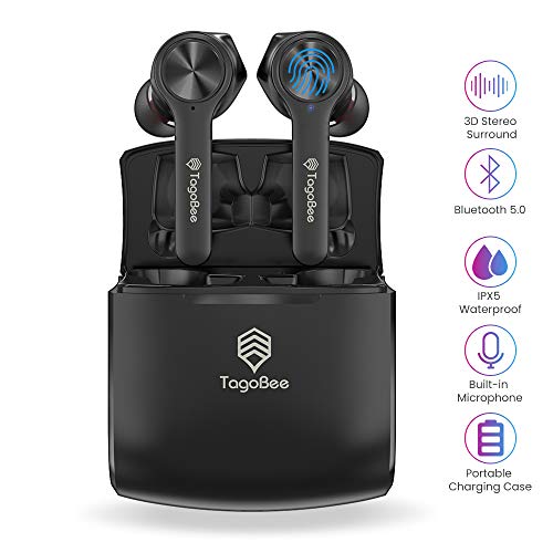 TagoBee Auriculares Bluetooth TWS Cascos inalambricos TBT11 Auriculares con microfono para movil Micrófono con cancelación de Ruido 30H Play Time Impermeables con Estuche de Carga inalámbrico(Black)