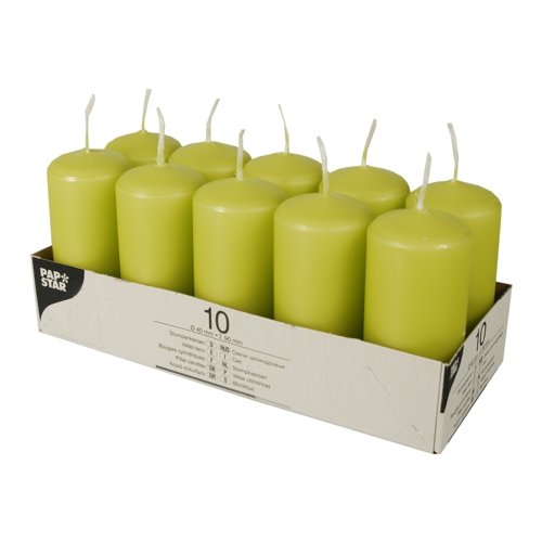 PAPSTAR Stumpenkerzen, 40 mm, kiwi VE = 1