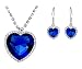 Crunchy Fashion Gold Plated Blue Pendant Set For Girls RS.525.00