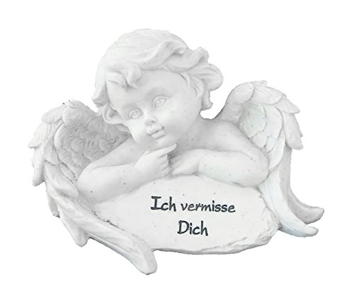 Grabschmuck "Engel und Stein mit Inschrift" 17cm