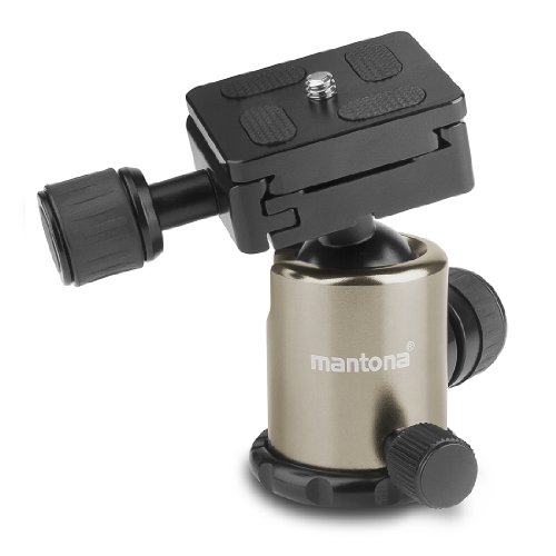 Mantona Titanium Carbon Stativ - Trípode Completo, Gris metálico