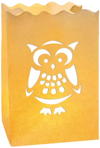 LUMINARIA 8535500 Lichtertüte Eule - 3er Set, Windlicht, Papier, 11 x 16 x 9 cm, Weiß