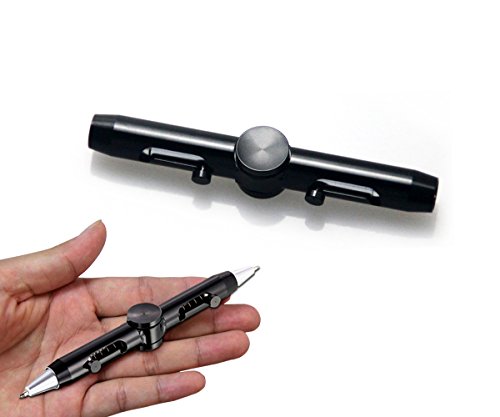 Preisvergleich Produktbild Hand-Kugelschreiber, WaterLuu Thinking Pen, respinning Pen Stress Reduktion Geschwindigkeit-Spin leise-Toy Great Gift-Stress-Reduktion, perfekt für Add, ADHS, Angst, Adult & Children (Balck)