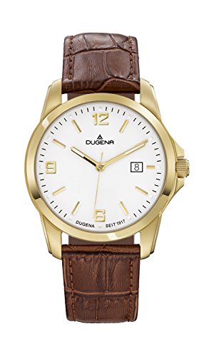 Herren-Armbanduhr XL Dugena Basic Analog Quarz Leder 4460449 Herren-Armbanduhr XL Dugena Basic Analog Quarz Leder 4460449