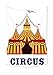 Produktbild daawqee Circus Collection Illustration of Old Striped Tent in Retro Style Old Fashion Joy Theater Art Work Bedroom Living Room Dorm Red Yellow White Unique Home Decor