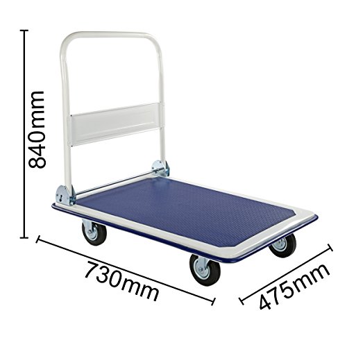 Plattformwagen Transportwagen mit umlegbarem Schiebebügel 150 Kg - 6