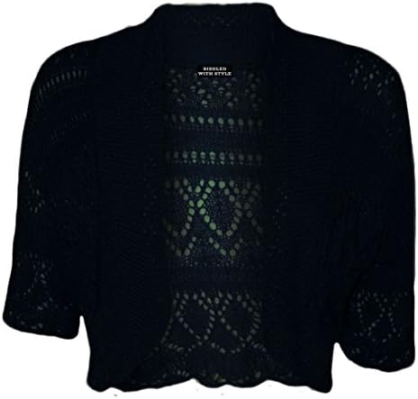 NEW LADIES PLUS SIZE KNITTED CROCHET BOLERO SHRUGS WOMENS CARDIGAN TOPS