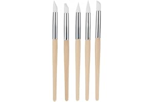 NOTHERS 5pcs Einzelner Kopf Head Clay Dotting Tool Set,Silikon-Ton Modellierwerkzeug Ton Werkzeug Set für Keramik Skulptur Nagelkunst