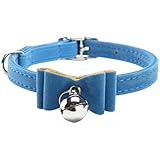 Schwarz Katzen Bell Leder Schleife verstellbar Kätzchen Pet Halsbänder New Fashion