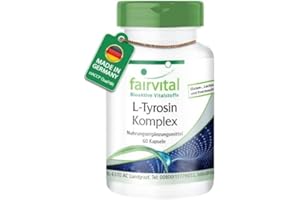 ‎FAIRVITAL Fairvital L-Tyrosine Complex - 60 Capsules - 13 Vital Substances per Capsule - with Curcumin, Taurine, B Vitamins and Minerals - Made in Germany
