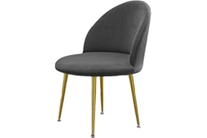 Besttoolifes Silver Fox Velvet Elastic Home Round Stool Duckbill Makeup Chair Set - Soft & Comfortable to Sit (Black)