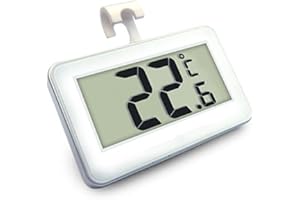 Thermomètre Numérique pour Réfrigérateur, Mini Digital LCD Thermomètre, Température -20 à 60°C, Écran ACL Facile à Lire, Fonction d'Enregistrement Max Min, Idéal pour Maison et Bureau