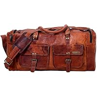 24 Zoll handgemachtes echtes Weinlese-Leder-große reisende Duffel-Wochenend-Beutel - Gratis Überraschungsgeschenk