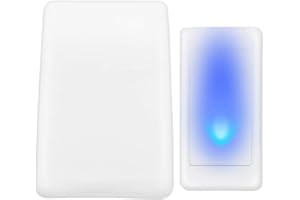 DENASH Timbre inalámbrico, Flash de 7 Colores + Timbre Musical, Timbre para Personas Mayores/sordas con Flash LED Colorido Rango de 50M