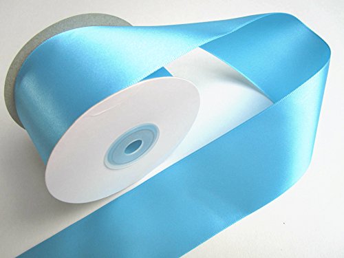 25 m Satin-Schleifenband in 5 cm Breite : Eisblau-Blau