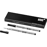 Montblanc Refills with a Medium Nib for Rollerball Pens - Mystery Black (Pack of 2)