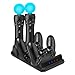 Price comparison product image Linkstyle Charging Dock Station for Two PS4/PSVR/Move Motion Controllers, 4 in 1 Charging Dock Station Desk Charging Station for Playstation PS4 PSVR VR Move