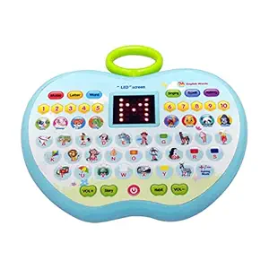 Mummas Kidz Educational Laptop Apple Design for Kids Musical Laptop with Animal Sound and LED Display Learning Alphabets, Numbers, Words, Animals and Story