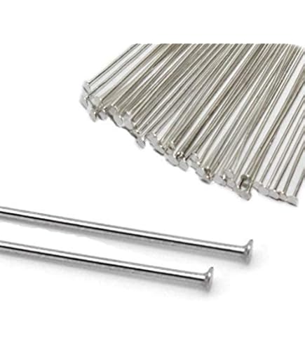 Perlin Kettelstiften, klinknagels, 30 mm x 0,7 mm koppennen met oog 3 cm naald parelstiften antiek zilver, 500 stuks prismastiften, sieradenstiften