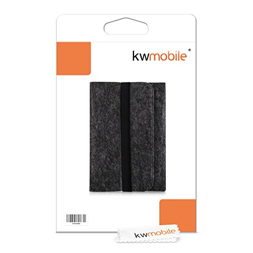 kwmobile Tablettasche Filz Sleeve für 9,7 – 10,1″ Tablet – Tablet Schutzhülle Tasche Case Hülle in Dunkelgrau mit Innentaschen Innenmaße: ca. 28 x 21 cm - 6
